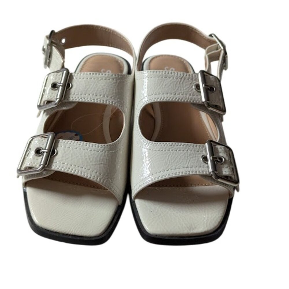 Seychelles Anthropologie Dad Buckle Memory Foam Open Toe Sandals Size 8.5 NWOB